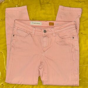 Anthro Pilcro and the Letterman Size 27 Pink Cropped Skinny Jeans